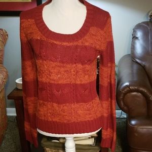 Red and Orange scoop neck sweater